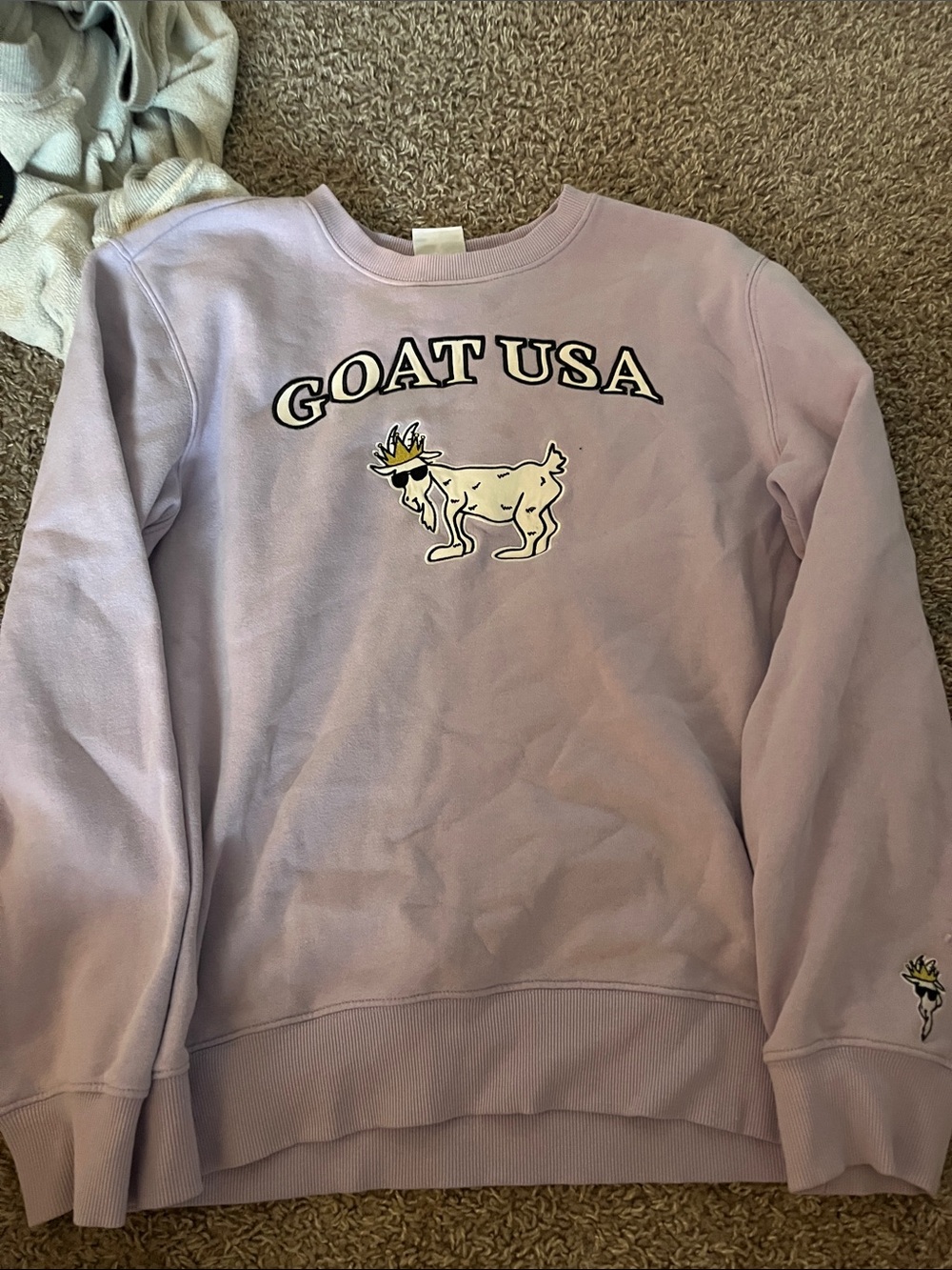 GOAT USA Lilac Graphic Crewneck Sweatshirt